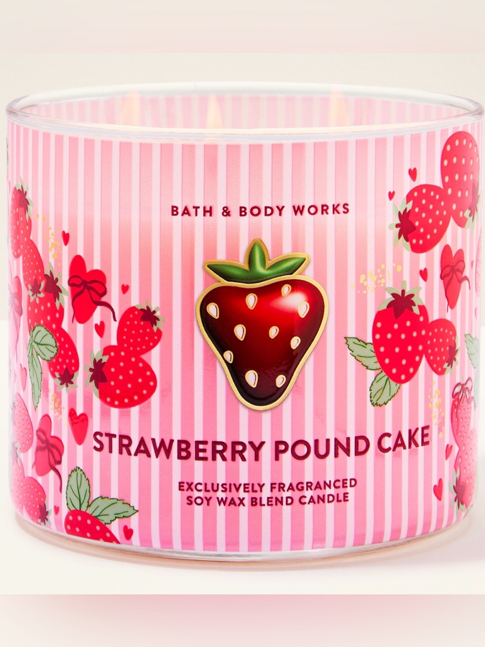 Bath & Body Works Strawberry Pound Cake Candle_411g_Discontinued Version_NWT